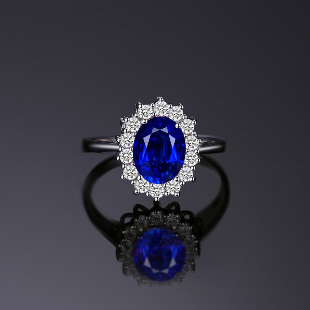 Blue Sapphire Sterling Silver Ring - Picture 2 of 5